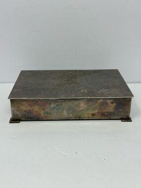 FB Rogers Antique Silver Plate Table Cigarette Box Case Holder West Germany P0